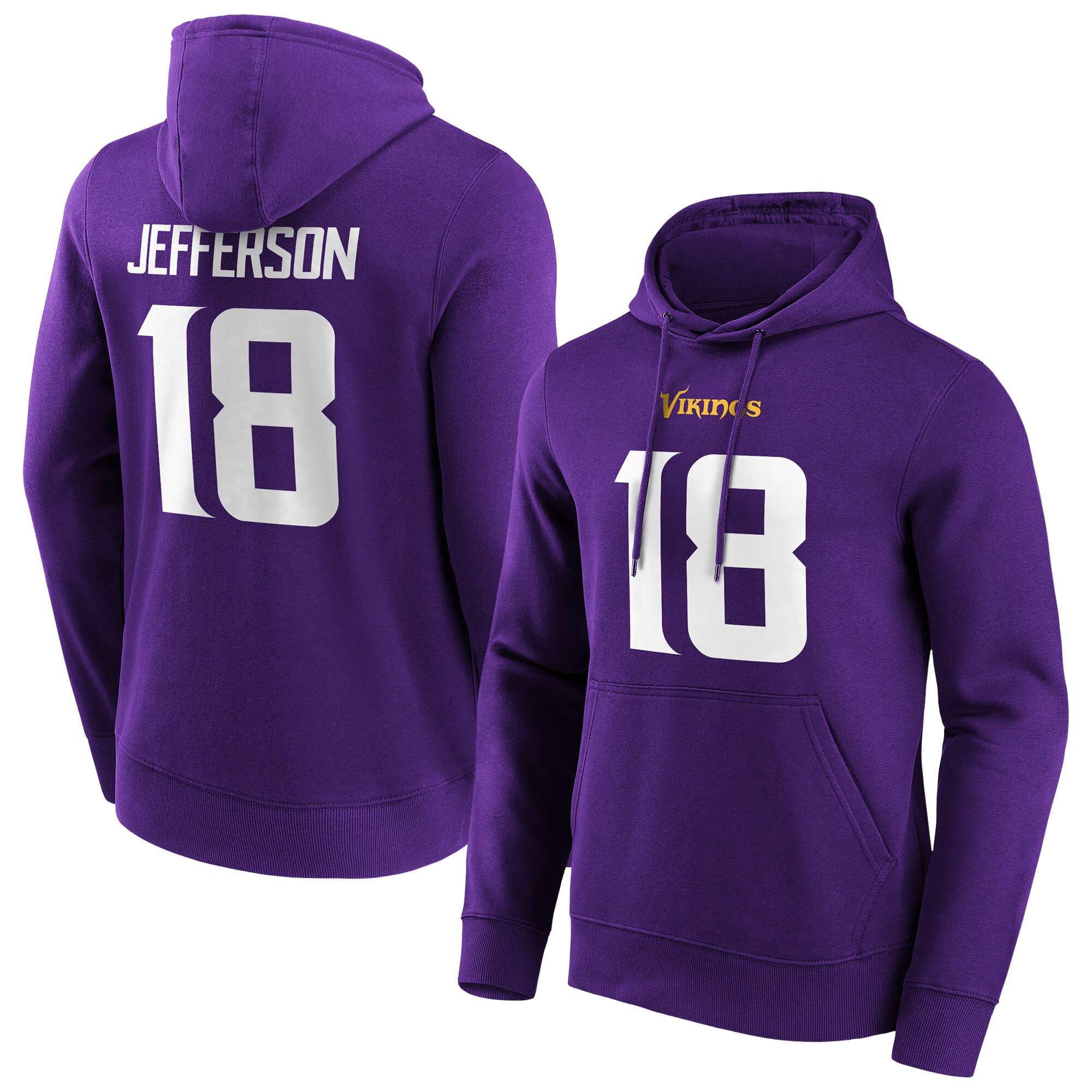 Minnesota Vikings Home Name & Nummer Hoodie - Justin Jefferson - Herren Image