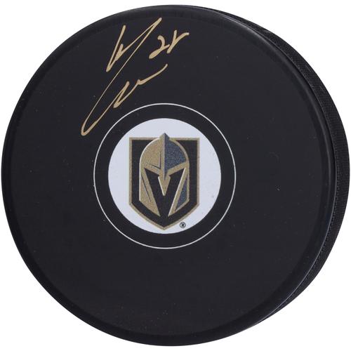 Signierter Hockeypuck von William Carrier, Vegas Golden Knights