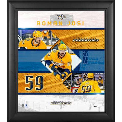 Roman Josi Nashville Predators, gerahmt, 15 x 17 Zoll, Collage mit genähten Sternen