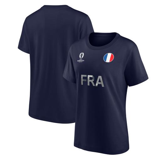 UEFA Euro 2024 Grafik-T-Shirt mit französischer Nationalflagge – Marineblau – Damen