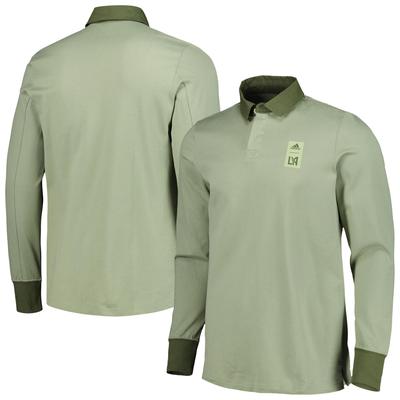 adidas 2023 Player Green LAFC Travel Langarm-Poloshirt für Herren Image