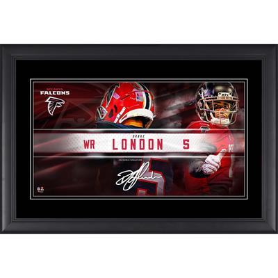 Drake London Atlanta Falcons Faksimile-Signatur, gerahmt, 25,4 x 45,7 cm, Spieler-Namensschild-Collage Image
