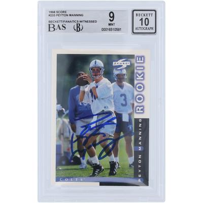 Peyton Manning Indianapolis Colts signierte 1998 Score #233 Beckett Fanatics bezeugte authentifizierte 9/10 Rookie-Karte Image