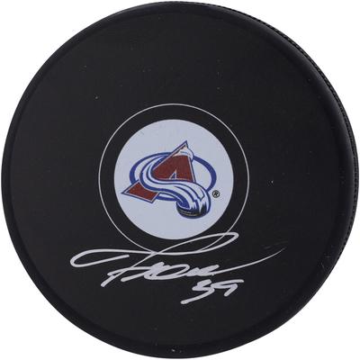 Pavel Francouz Colorado Avalanche signierter Hockey-Puck 2022 Image