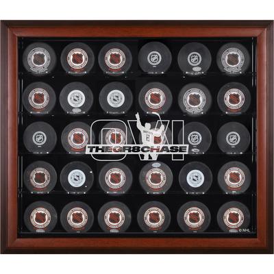 Alexander Ovechkin Washington Capitals Mahagoni gerahmt 30-Puck GR8 Chase Logo Vitrine Image