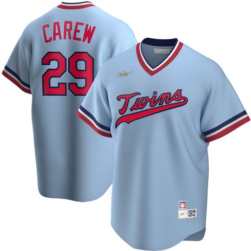 Hellblaues Nike Rod Carew Minnesota Twins Road Cooperstown Collection-Spielertrikot für Herren