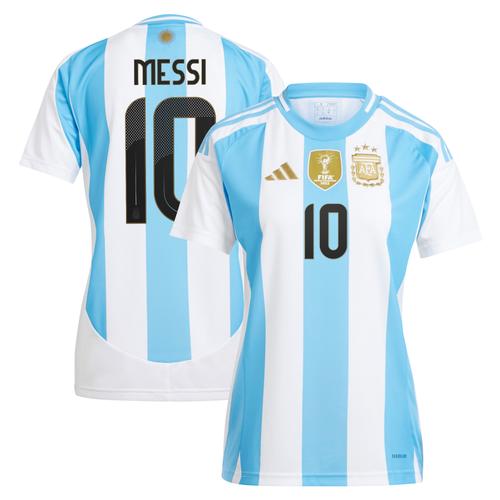 Weißes adidas Lionel Messi-Heimtrikot der argentinischen Nationalmannschaft 2024 für Damen