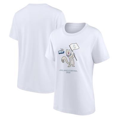 Milano Cortina 2026 Olympics Mascotte Graphic T-Shirt – Weiß – Damen Image