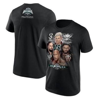 WWE WrestleMania 40 Seth & Cody vs The Rock & Roman Tag Team Match Up T-Shirt – Schwarz – Herren Image