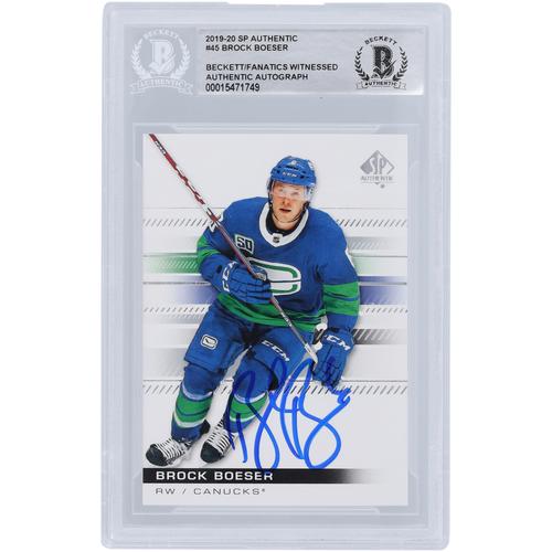 Brock Boeser Vancouver Canucks signierte 2019-20 Upper Deck SP Authentic #45 Beckett Fanatics bezeugte authentifizierte Karte