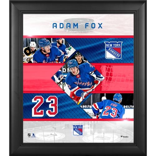 Adam Fox New York Rangers Collage mit genähten Sternen, gerahmt, 38,1 x 43,2 cm