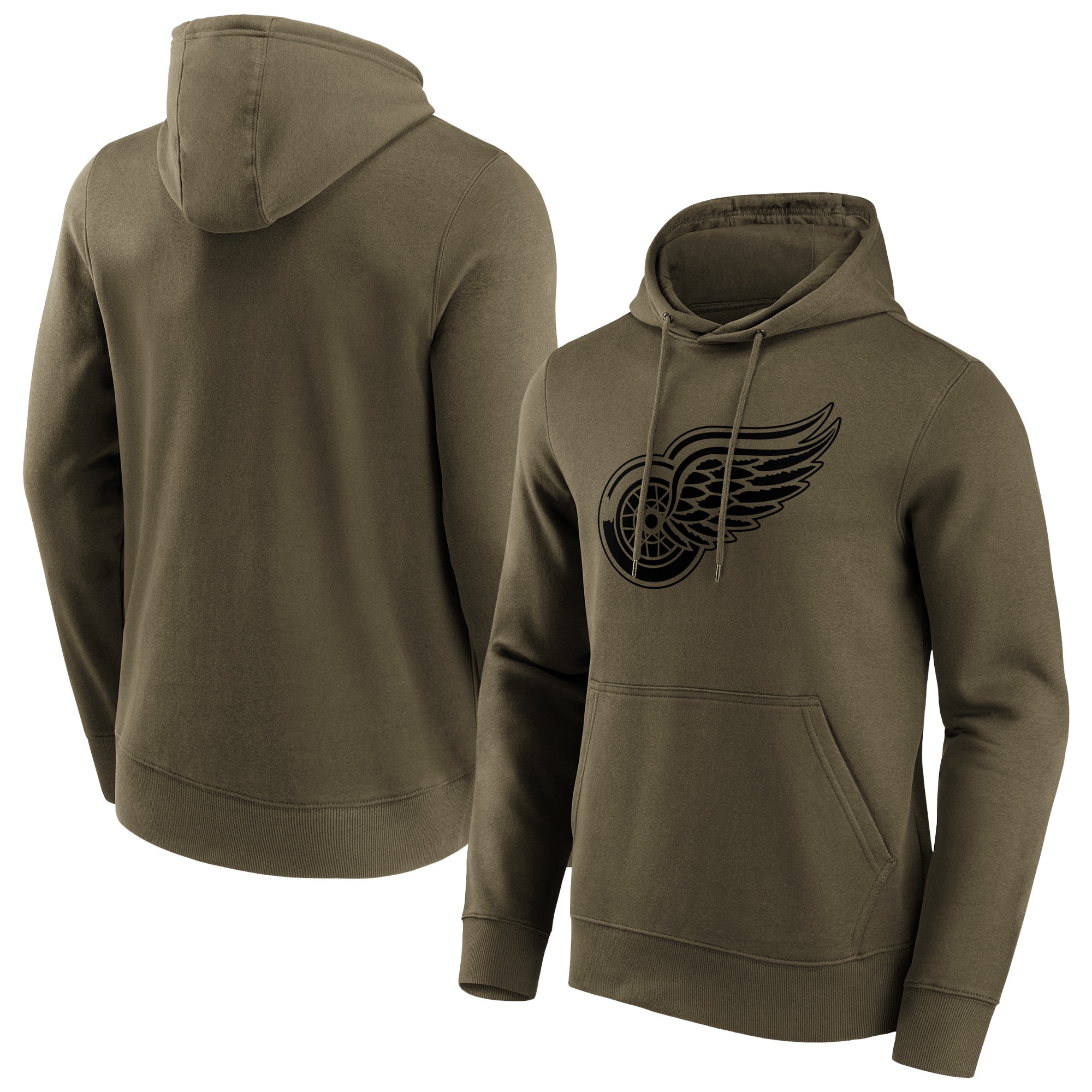 Detroit Red Wings Fanatics Branded Iconic Preferred Logo Graphic Hoodie - Khaki - Herren Image