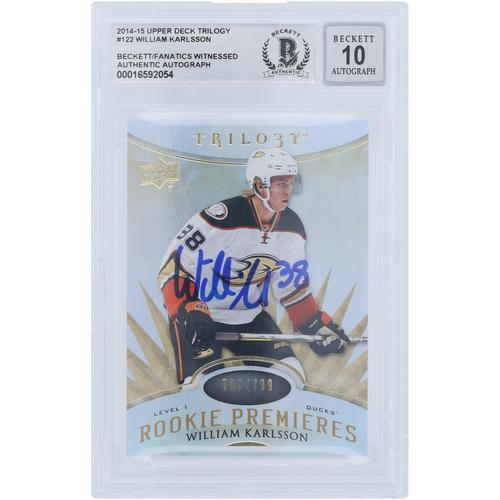 William Karlsson Anaheim Ducks signiert 2014–15 Upper Deck Trilogy #122 #/799 Beckett Fanatics bezeugt authentifiziert 10 Rookie-Karte