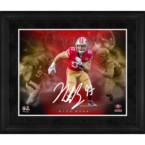 Nick Bosa San Francisco 49ers, gerahmt, 40,6 x 50,8 cm, Collage „Stars of the Game“ – Faksimile-Signatur