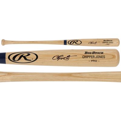 Chipper Jones Atlanta Braves signierter Rawlings-Spielmodell-Schläger Image