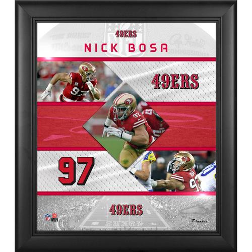 Nick Bosa San Francisco 49ers Gerahmte Collage mit genähten Sternen, 15 x 17 Zoll