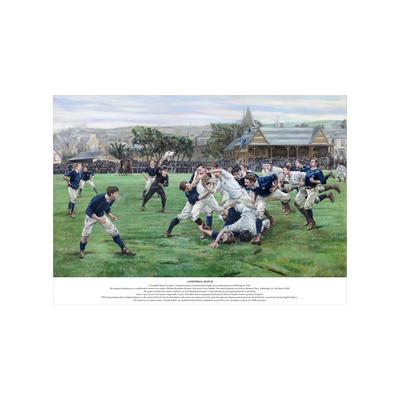 England-Rugby-A-Fußballspiel-Druck – deutsche Radierung – 76,2 x 50,8 cm Image