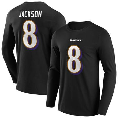 Baltimore Ravens Alternate Name & Number Langarm-T-Shirt - Lamar Jackson - Herren Image