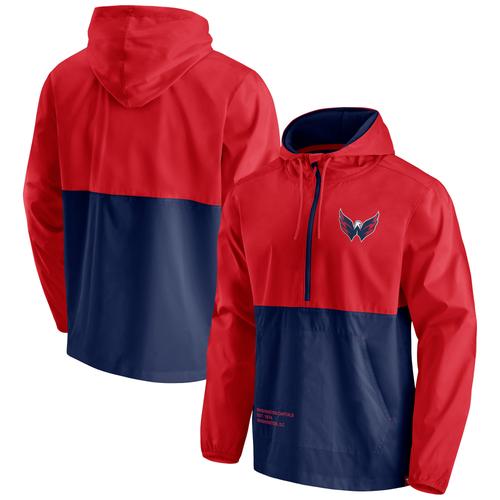 Rot/Marineblaue Washington Capitals Thrill Seeker Anorak-Jacke mit halbem Reißverschluss für Herren