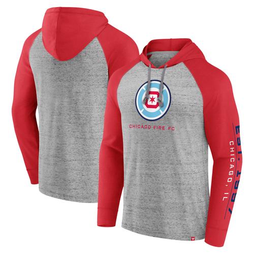 Chicago Fire Deflection Fanatics Steel Raglan-Kapuzenpullover für Herren