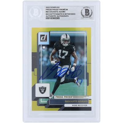 Davante Adams Las Vegas Raiders Autogrammkarte 2022 Panini Donruss Press Proof Premium #94 Beckett Fanatics bezeugte authentifizierte Karte Image