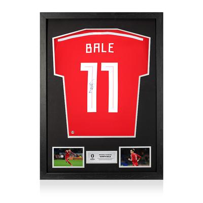 Offizielles UEFA 2024-Heimtrikot von Gareth Bale, Wales 2013–15, mit Autogramm und Rahmen Image