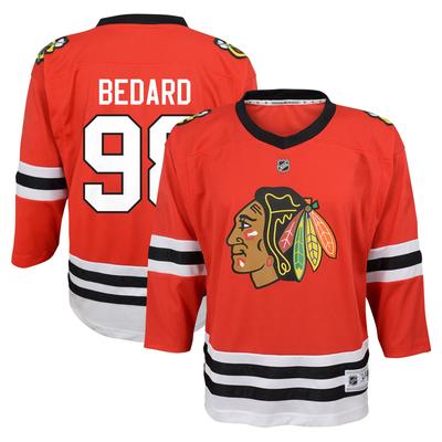 Jugend Connor Bedard Rotes Chicago Blackhawks Heim-Replika-Spielertrikot Image