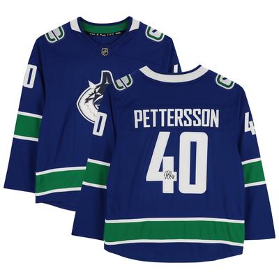 Signiertes blaues Fanatics Breakaway-Trikot von Elias Pettersson von den Vancouver Canucks Image