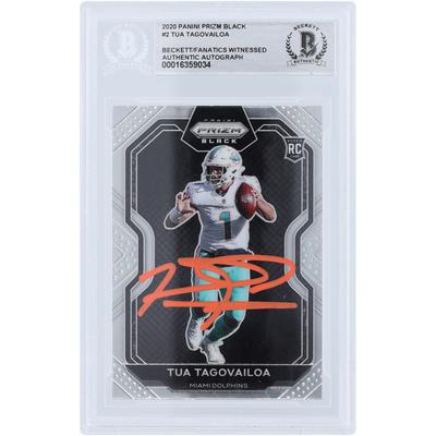Tua Tagovailoa Miami Dolphins signierte 2020 Panini Prizm Black Orange Ink #PB-2 Beckett Fanatics bezeugte authentifizierte Rookie-Karte Image