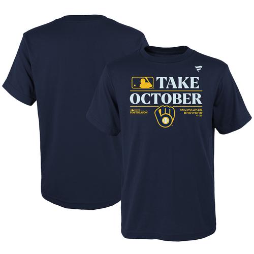 Navy Milwaukee Brewers 2023 Postseason Locker Room T-Shirt für Jugendliche Fanatics