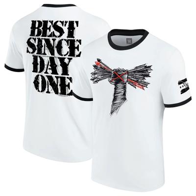 CM Punk Best Since Day One Retro-Ringer-T-Shirt – Weiß – Herren
