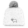 Derby County Bokeh Cuffed Pom Knit Beanie - White Womens