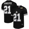 Men's Mitchell & Ness Deion Sanders Black Dallas Cowboys Retired Player Name Number Mesh Crew Neck Top