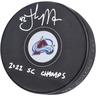 Josh Manson Colorado Avalanche Autographed Hockey Puck with ""2022 SC Champs"" Inscription