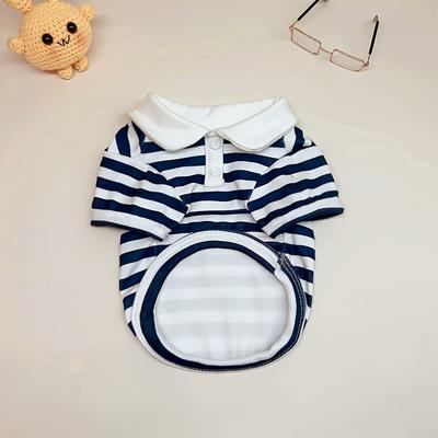 TEMU Striped Shirt For Small Dogs, Lightweight Summer Clothing For Teddy And Small Puppies, Suitable For Pets And Cats And Autumn. Image