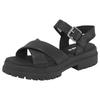 Sandale TIMBERLAND "London Vibe CROSS STRAP SANDAL", Gr. 42, schwarz, Leder, sportlich, Schuhe