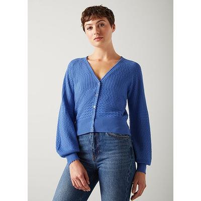 Penelope Blue Textured Knit Cardigan Wedgewood, Wedgewood