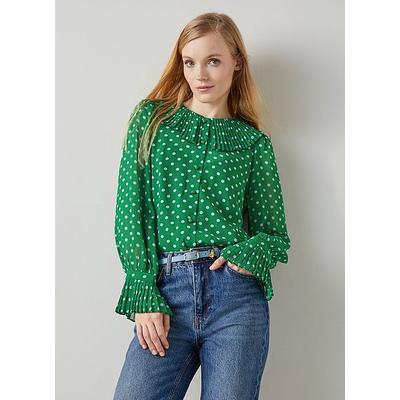 Dita Green and Blue Spot Print Blouse Green Blue, Green Blue