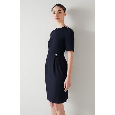 Marjorie Navy Crepe Shift Dress Midnight, Midnight