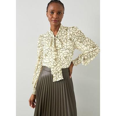 Penny Birch & Olive Peony Print Blouse Cream, Cream