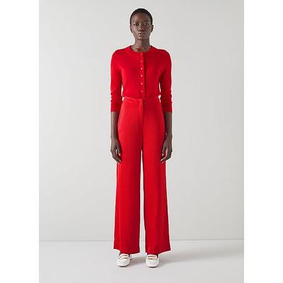 Seydoux Red Silky Suit Trousers, Cherry