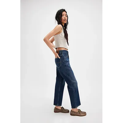 Lee Rider Classic Straight Jeans at Free People in Hyper Dark, Size: 29