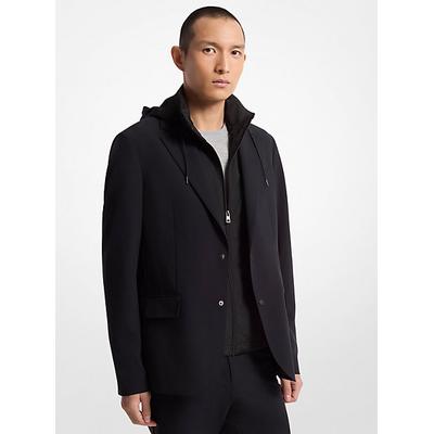 Michael Kors 2-in-1 Mixed-Media Blazer Black L