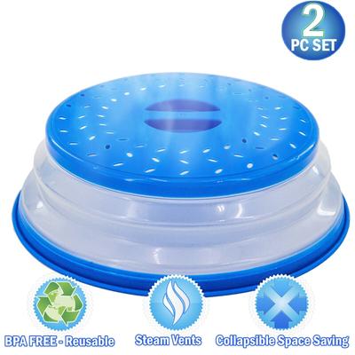 Microwave Splatter Guard Cover Collapsible Lid BPA Free Dishwasher Safe