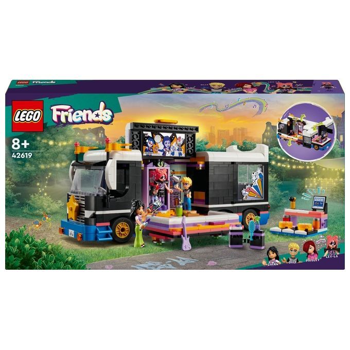 LEGO Friends 42619 Tour Bus delle Pop Star, Giochi per Bambini 8+, Mod