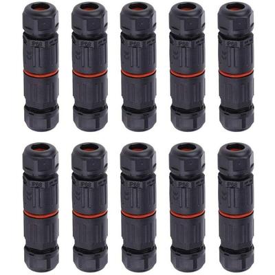 Paryou - 10 Stück IP68 wasserdichter elektrischer Kabelstecker, 3-polige wasserdichte Image