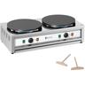 Royal Catering - Crêpesmaker Crepeseisen Crepe Maschine Crepesplatte 2 x 3.000 w 2 x Ø400 mm