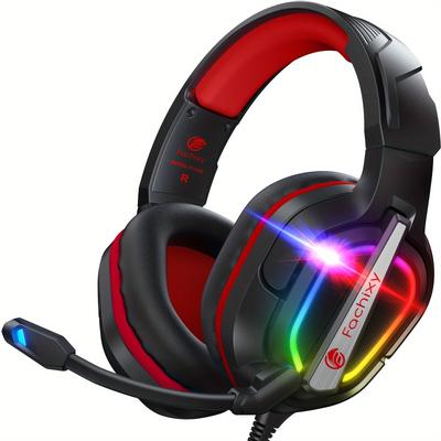 TEMU 1pc Cuffie , Con Rgb, Microfono, , Con Cancellazione Del Rumore Con