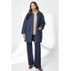Principles Womens Quilted Contrast Cord Collar Jacket - Navy Cotton - Size 10 UK | Principles Sale | Discount Designer Brands