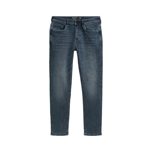 TOM TAILOR DENIM Herren Superflex Slim Tapered Jeans, blau, Uni, Gr. 32/32